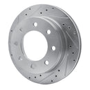 R1 99-25 Chevrolet Suburban 2500 Rear Left Drilled & Slotted Silver Brake Rotor