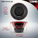 DS18 10in 350 Watts RMS 4 ohm Mid-Range Loudspeaker w/ Water Resistant Cone