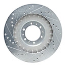 R1 98-04 Mitsubishi Montero Sport (USA/Canada) Front Right Drilled & Slotted Silver Brake Rotor