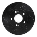 R1 11-25 Hyundai Elantra Front Drilled & Slotted Black Brake Rotor Set