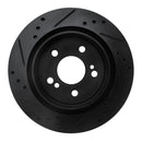 R1 92-95 Mercedes-Benz E420 Rear Right Drilled & Slotted Black Brake Rotor