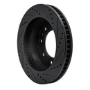 R1 06-11 Cadillac DTS Front Left Drilled & Slotted Black Brake Rotor