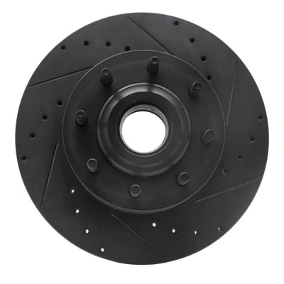 R1 11-25 Ford F-350 Super Duty 2WD Front Right Drilled & Slotted Black Brake Rotor
