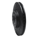R1 07-18 Land Rover Range Rover Evoque Front Left Drilled & Slotted Black Brake Rotor