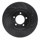 R1 06-10 Ford Explorer Front Left Drilled & Slotted Black Brake Rotor