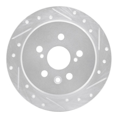 R1 88-91 Toyota Camry Rear Right Drilled & Slotted Silver Brake Rotor