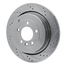 R1 05-16 Land Rover LR4 Rear Right Drilled & Slotted Silver Brake Rotor