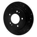 R1 11-25 Hyundai Kona Rear Drilled & Slotted Black Brake Rotor Set