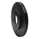 R1 84-91 BMW 325ES Front Right Drilled & Slotted Black Brake Rotor