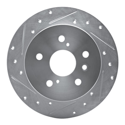 R1 07-12 Lexus ES350 Rear Left Drilled & Slotted Silver Brake Rotor