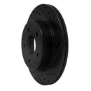 R1 87-89 Nissan 300ZX Turbo Rear Right Drilled & Slotted Black Brake Rotor