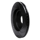 R1 18-23 Genesis G70 Front Left Drilled & Slotted Black Brake Rotor
