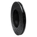 R1 71-97 Jaguar XJ12 Front Right Drilled & Slotted Black Brake Rotor