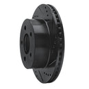R1 99-06 Jeep Wrangler Front Right Drilled & Slotted Black Brake Rotor