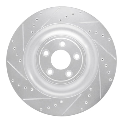 R1 10-24 Jaguar XFR Rear Left Drilled & Slotted Silver Brake Rotor