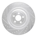 R1 10-24 Jaguar XFR Rear Left Drilled & Slotted Silver Brake Rotor