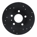 R1 02-06 Audi A4 (USA/Canada) Rear Left Drilled & Slotted Black Brake Rotor