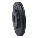 R1 92-95 Toyota MR2 Front Left Drilled & Slotted Black Brake Rotor
