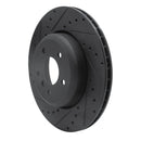 R1 04-10 BMW 535I Rear Left Drilled & Slotted Black Brake Rotor