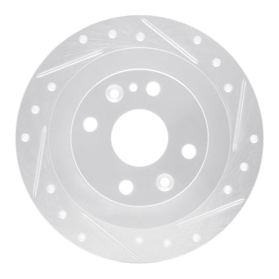 R1 90-03 Ford Escort Rear Right Drilled & Slotted Silver Brake Rotor