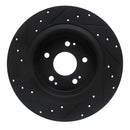 R1 17-20 Acura MDX Rear Right Drilled & Slotted Black Brake Rotor