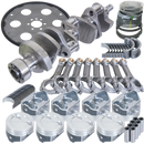 Eagle Chevy 350 1Pc 3.750in Crank 5.700in I-Beam Rod 4.000in Pistons Eagle 153 Tooth FP Bal Assembly