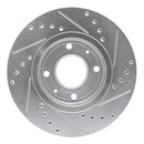 R1 00-04 Volvo S40 Front Left Drilled & Slotted Silver Brake Rotor