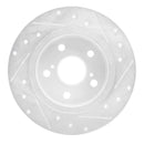 R1 11-16 Scion TC Rear Left Drilled & Slotted Silver Brake Rotor