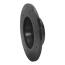 R1 08-15 Audi TT Quattro Rear Right Drilled & Slotted Black Brake Rotor