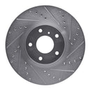 R1 09-23 Nissan 370Z Front Right Drilled & Slotted Silver Brake Rotor