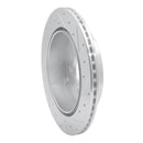 R1 07-12 Ford Edge Rear Left Drilled & Slotted Silver Brake Rotor