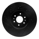 R1 09-10 Kia BORREGO Front Right Drilled & Slotted Black Brake Rotor