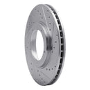 R1 84-89 Porsche 911 Front Right Drilled & Slotted Silver Brake Rotor