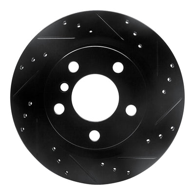 R1 06-21 BMW 320I (USA/Canada) Rear Right Drilled & Slotted Black Brake Rotor