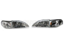 Raxiom 94-98 Ford Mustang Axial Series Cobra Style Headlights- Chrome Housing (Clear Lens)