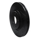 R1 98-06 Jaguar XK8 Front Left Drilled & Slotted Black Brake Rotor