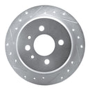 R1 84-91 BMW 325IS Rear Left Drilled & Slotted Silver Brake Rotor
