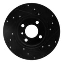 R1 77-83 BMW 320I (USA/Canada) Front Left Drilled & Slotted Black Brake Rotor