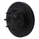 R1 1994-1999 Dodge Ram 2500 Front Left Drilled & Slotted Black Brake Rotor
