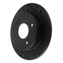 R1 82-88 Nissan 280ZX Rear Right Drilled & Slotted Black Brake Rotor