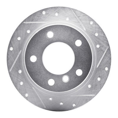 R1 95-99 BMW 318TI Rear Right Drilled & Slotted Silver Brake Rotor
