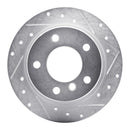 R1 95-99 BMW 318TI Rear Right Drilled & Slotted Silver Brake Rotor