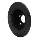 R1 99-03 Lexus RX300 Rear Right Drilled & Slotted Black Brake Rotor