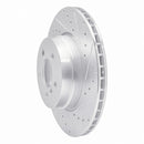 R1 07-19 BMW X6 Rear Right Drilled & Slotted Silver Brake Rotor