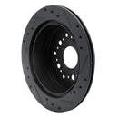 R1 92-98 Lexus SC300 Rear Left Drilled & Slotted Black Brake Rotor