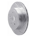 R1 05-07 Subaru Impreza Rear Right Drilled & Slotted Silver Brake Rotor