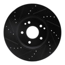R1 96-11 Chrysler Crossfire Front Right Drilled & Slotted Black Brake Rotor