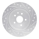 R1 98-10 Lexus GS430 Rear Left Drilled & Slotted Silver Brake Rotor