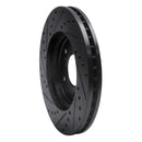 R1 91-96 Acura NSX Front Right Drilled & Slotted Black Brake Rotor