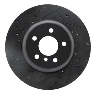 R1 13-21 BMW 330I xDrive Sedan Rear Left Drilled & Slotted Black Brake Rotor